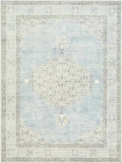 Surya Lila Bolc-2303 Denim, Silver Gray, Seafoam, Medium Gray, Off-White Area Rug