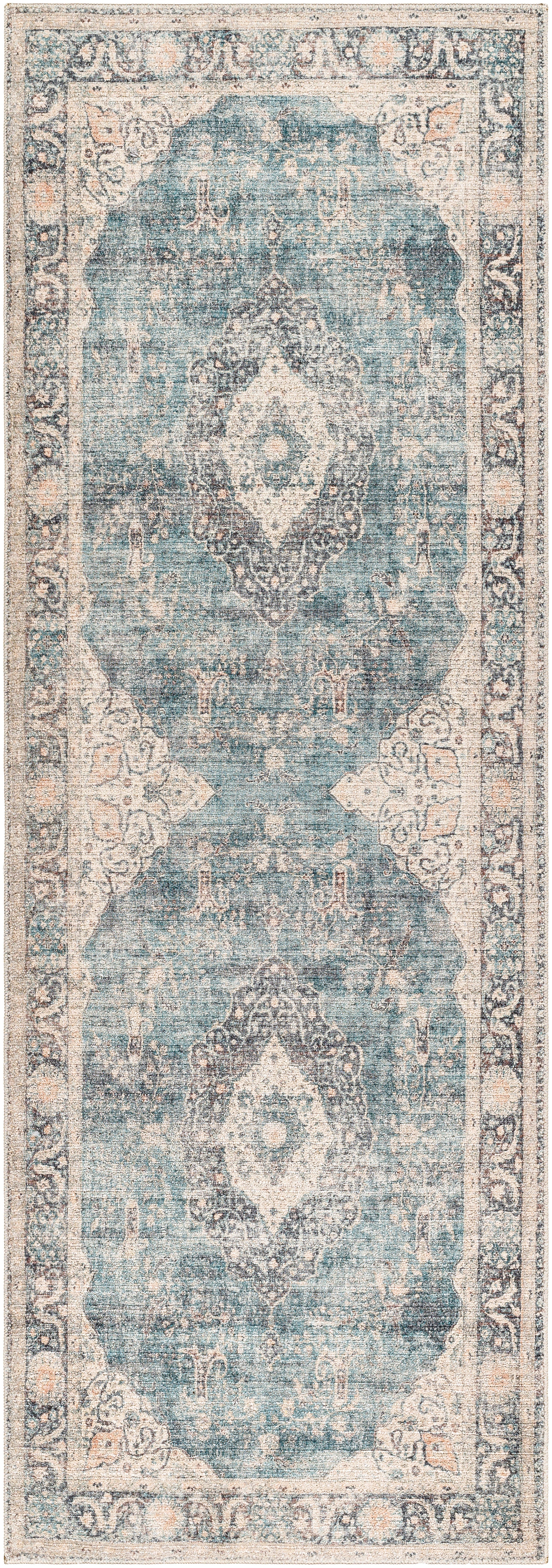 Surya Marlene Bomn-2300 Ice Blue, Blue, Cream, Light Sage, Charcoal, Burgundy Area Rug