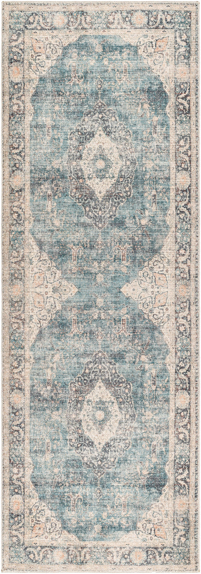 Surya Marlene Bomn-2300 Ice Blue, Blue, Cream, Light Sage, Charcoal, Burgundy Area Rug