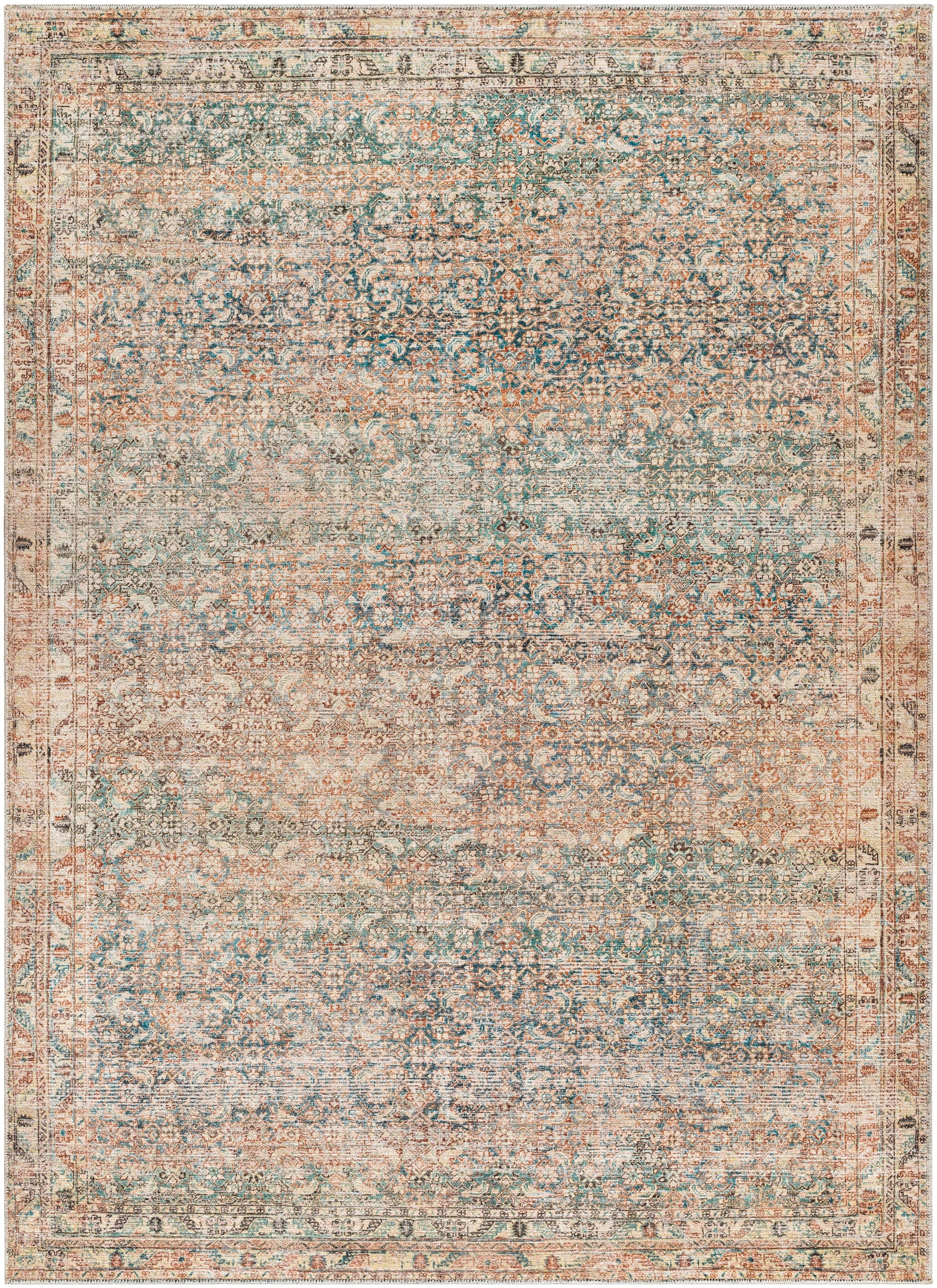 Surya Marlene Bomn-2302 Emerald, Seafoam, Light Green, Light Beige, Light Brown, Grass Green Area Rug