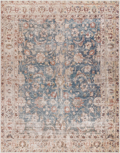 Surya Marlene Bomn-2303 Ink Blue, Ivory, Tan, Rust, Brown, Dark Green Area Rug