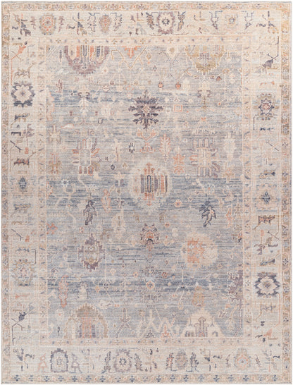 Surya Marlene Bomn-2306 Pale Blue, Dusty Sage, Medium Gray, Charcoal, Mauve, Dusty Coral Area Rug