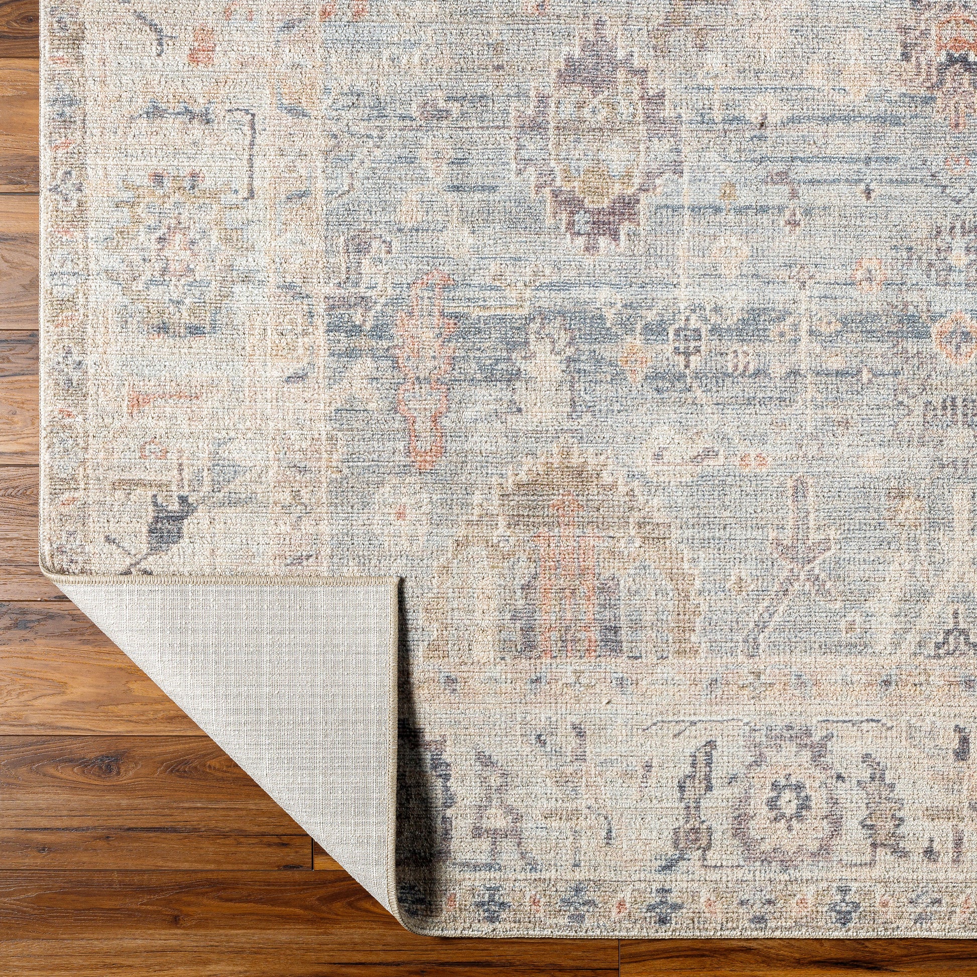 Surya Marlene Bomn-2306 Pale Blue, Dusty Sage, Medium Gray, Charcoal, Mauve, Dusty Coral Area Rug