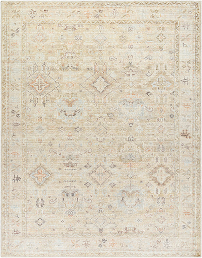 Surya Marlene Bomn-2308 Ivory, Cream, Medium Brown, Dusty Coral, Seafoam, Mustard Area Rug