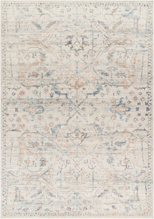 Surya Marlene Bomn-2309 Cream, Pale Blue, Light Blue, Olive, Rust, Black Area Rug