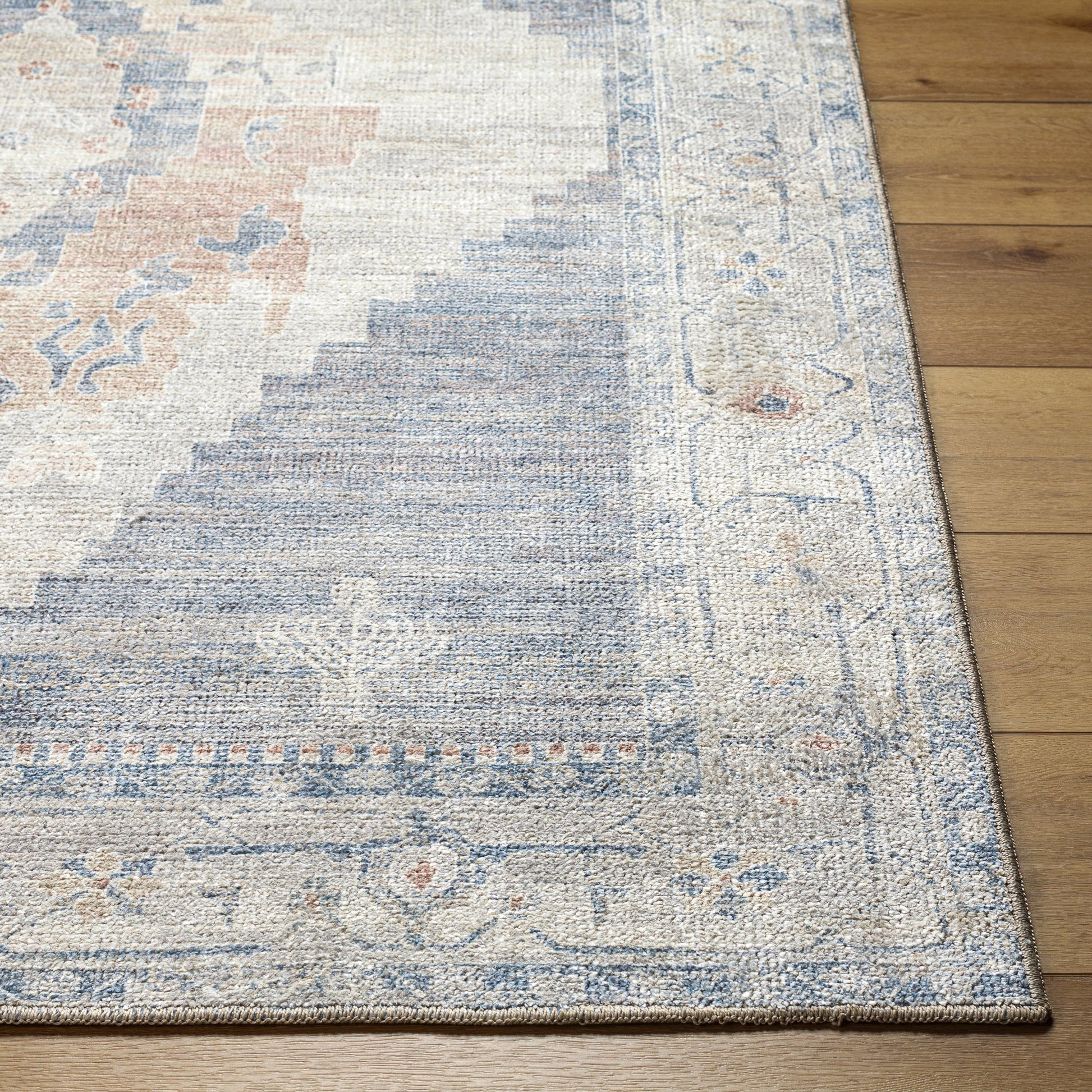 Surya Luca Bonc-2300 Denim, Light Gray, Amber, Medium Brown, Ivory, Medium Gray Area Rug