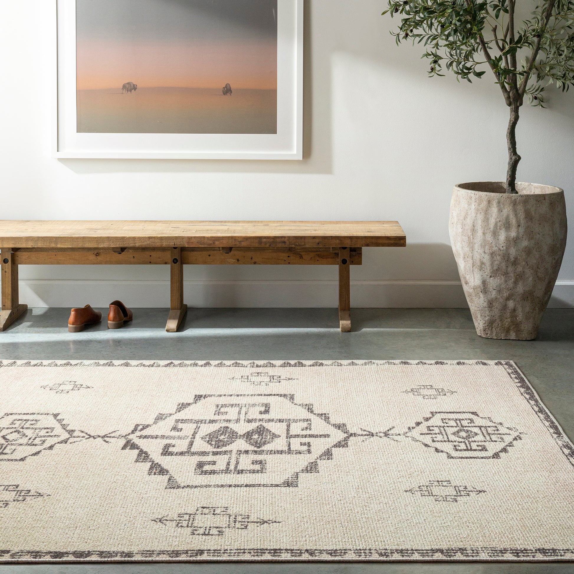 Surya Solana Booc-2303 Ivory, Black, Beige Area Rug