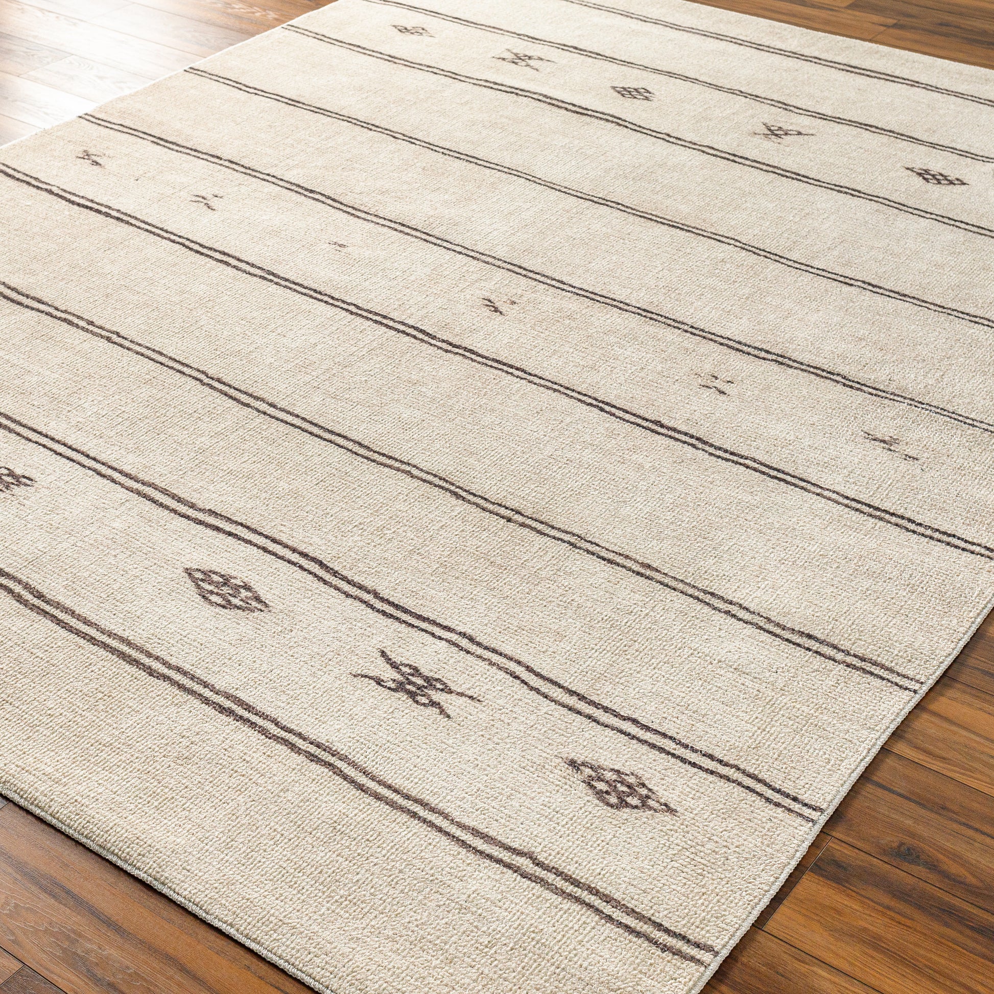 Surya Rivi Borc-2300 Ivory, Black, Medium Brown Area Rug