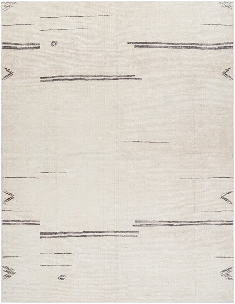 Surya Rivi Borc-2301 Cream, Medium Gray, Charcoal Rug.