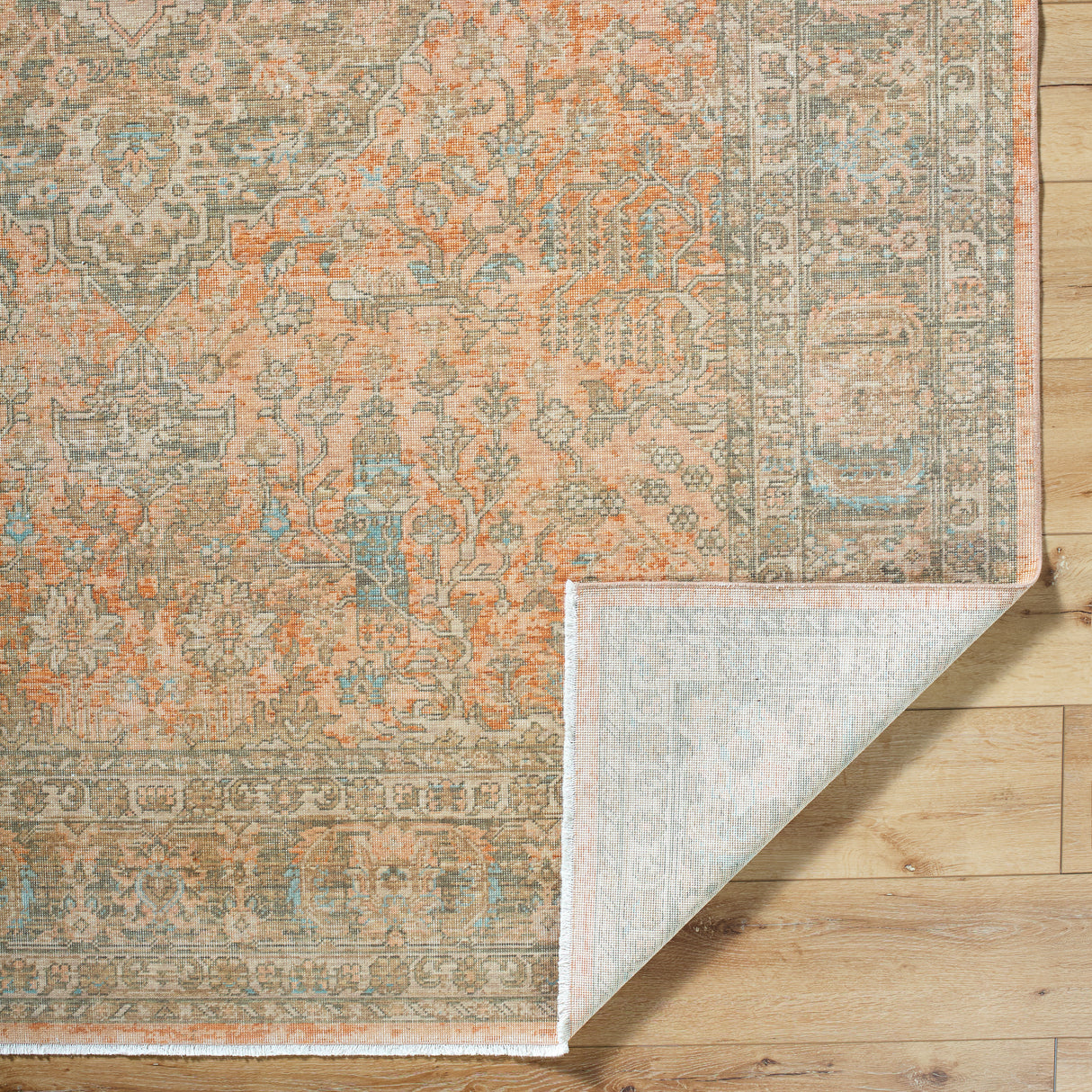 Surya Renaissance BORI-2301 Taupe, Light Beige, Tan, Dusty Coral, Denim
