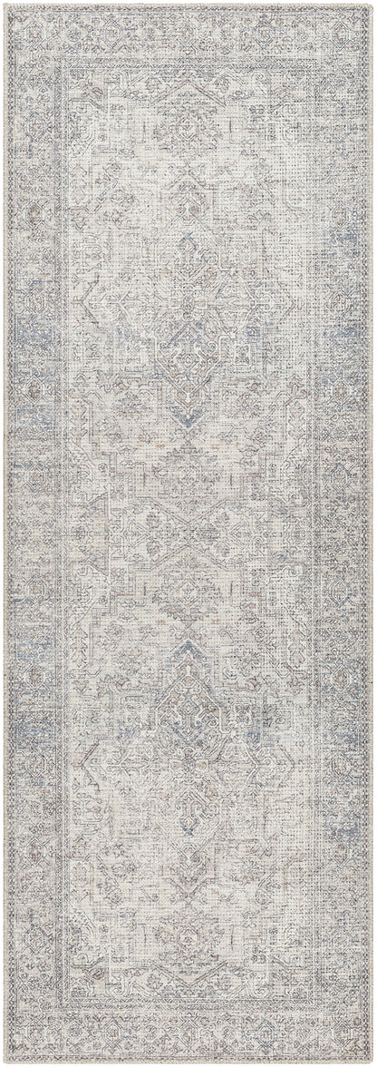 Surya Margot Bosc-2300 White, Light Sage, Charcoal, Brown, Wheat, Light Blue Area Rug