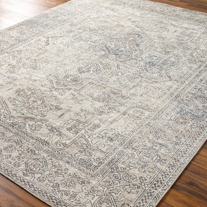 Surya Margot Bosc-2300 White, Light Sage, Charcoal, Brown, Wheat, Light Blue Area Rug