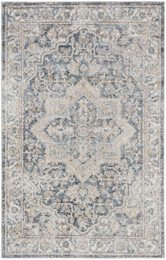 Nourison Astra Machine Washable Asw12 Grey/Blue Area Rug