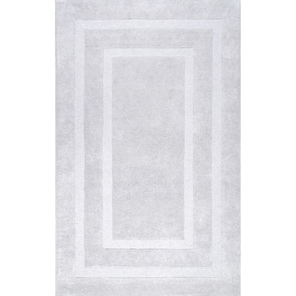 Nuloom Handmade Border Zamora Mtvs177B Light Gray Area Rug