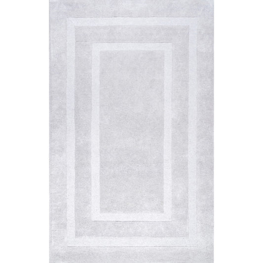 Nuloom Handmade Border Zamora Mtvs177B Light Gray Area Rug