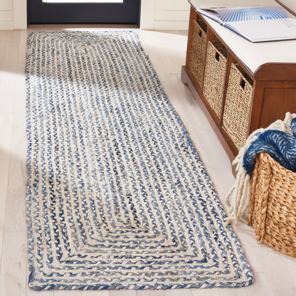 Safavieh Braided Brd260M Blue/Ivory Area Rug