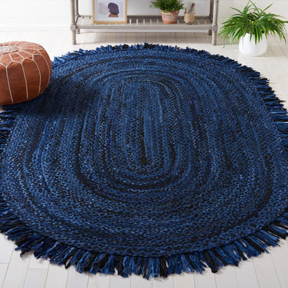 Safavieh Braided Brd451N Navy/Black Area Rug