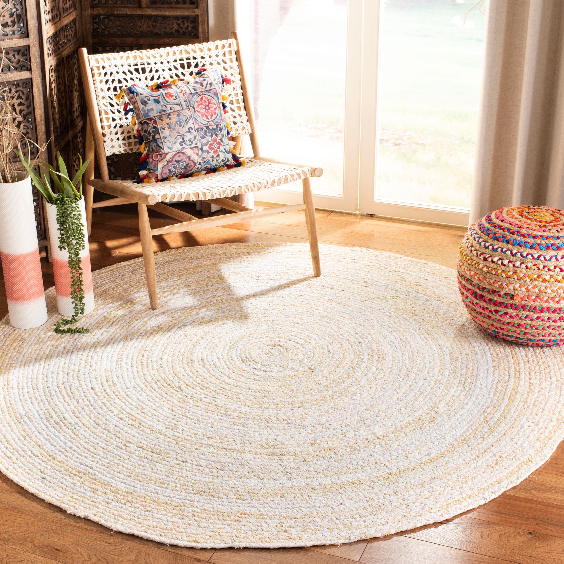 Safavieh Braided Brd452B Beige Area Rug