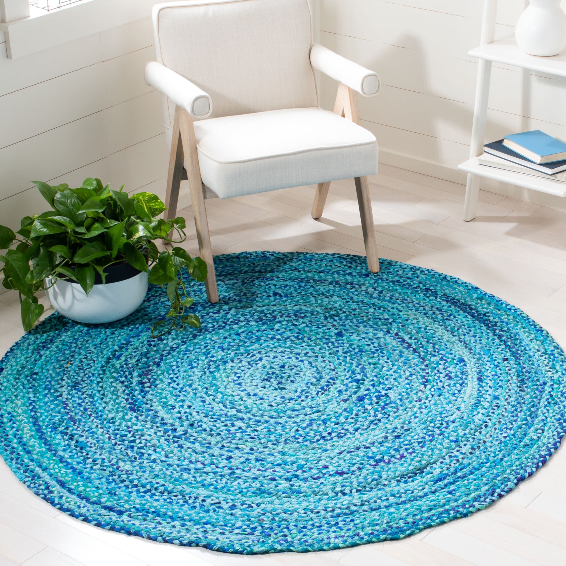 Safavieh Braided Brd452K Turquoise Area Rug