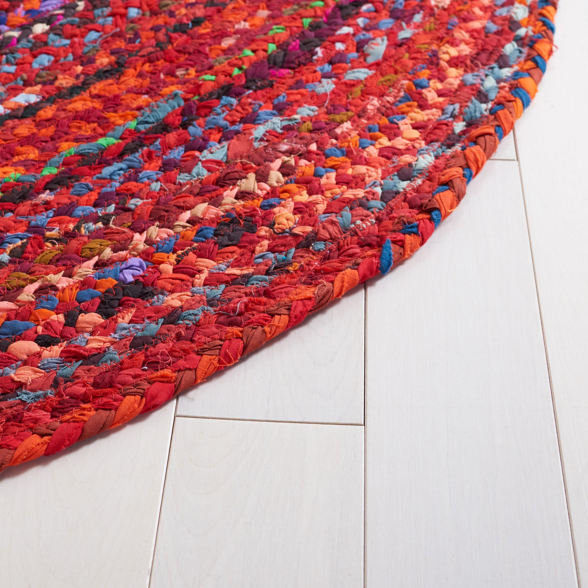 Safavieh Braided Brd452P Rust/Multi Area Rug