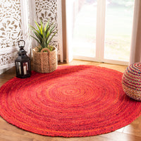 Safavieh Braided Brd452Q Red Area Rug