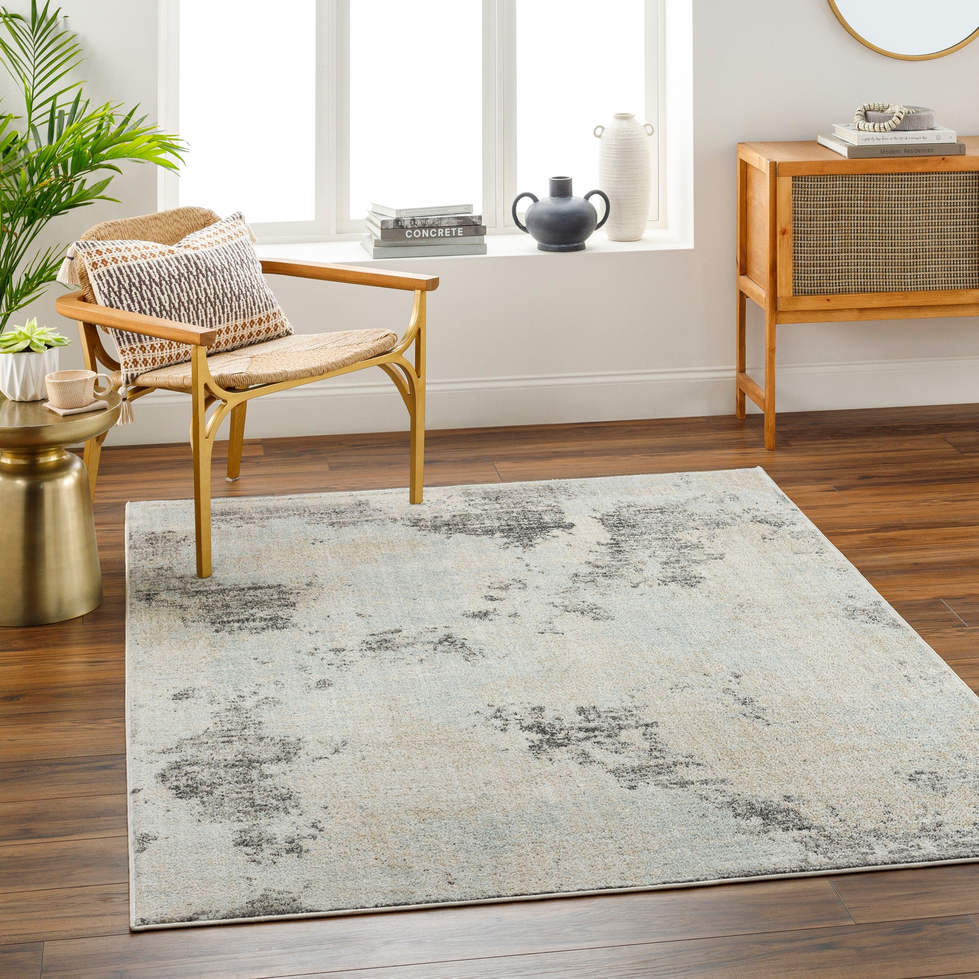 Surya Bitlis Bsi-2301 Tan, Beige, Silver Gray, Gray, Black Area Rug