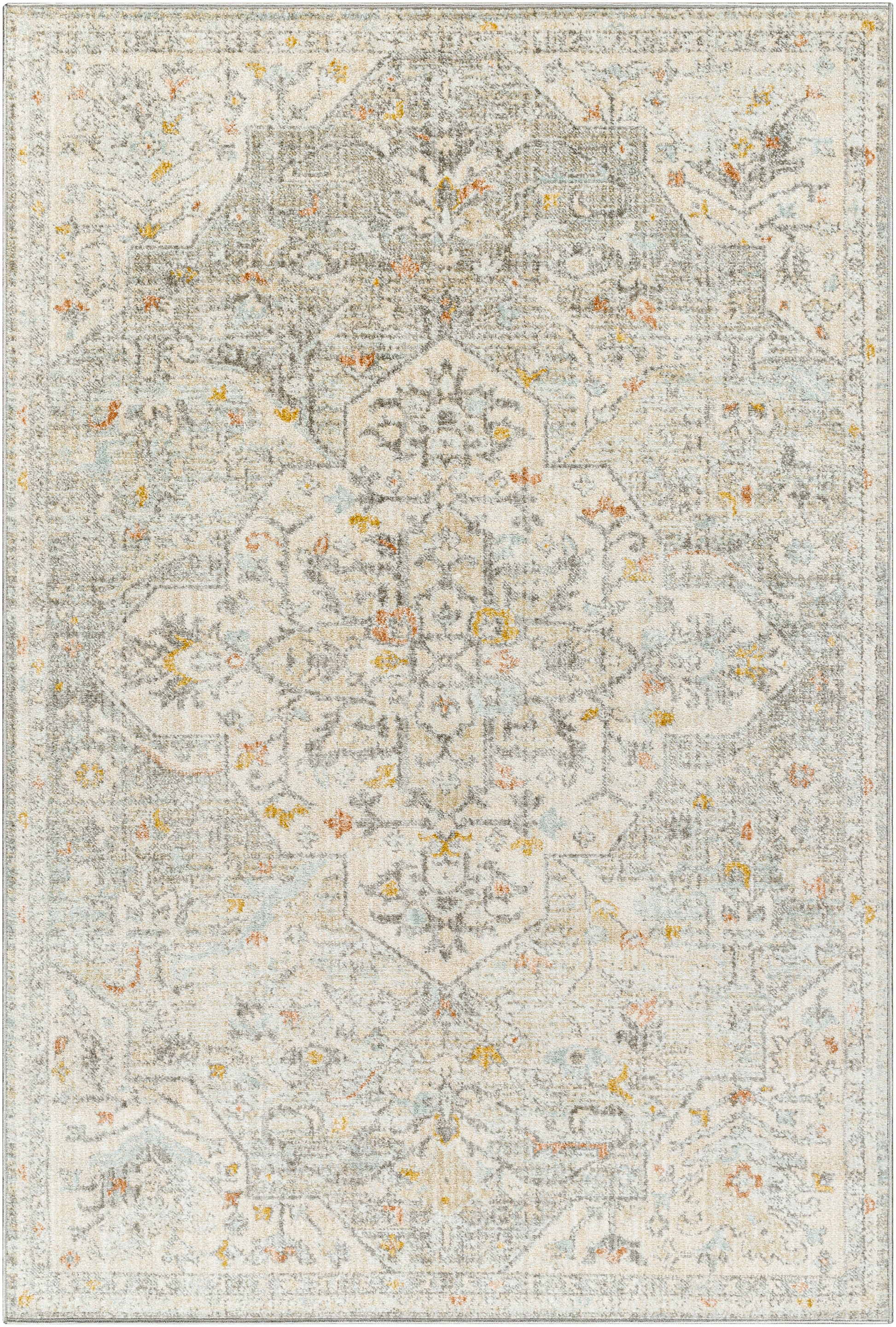 Surya Bitlis Bsi-2306 Silver Gray, Tan, Gray, Brown, Mustard Area Rug