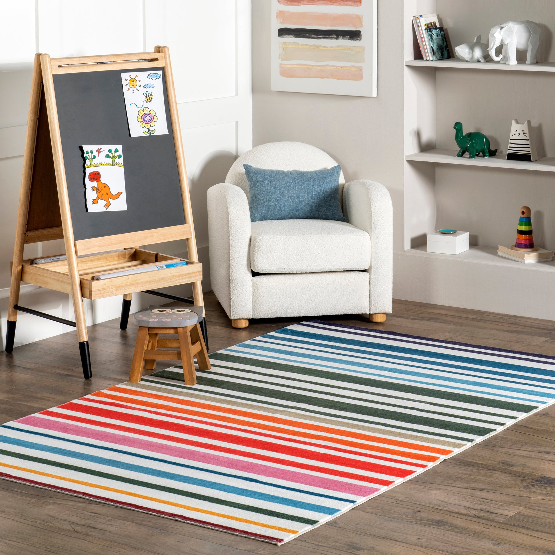 Nuloom Effie Stripes Kids Hjcl04A Multi Area Rug