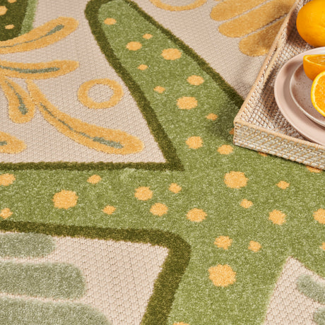 Nourison Aloha Alh24 Green Yellow Area Rug