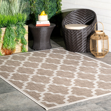 Nuloom Gina Moroccan Trellis Owdn06A Taupe Rug.