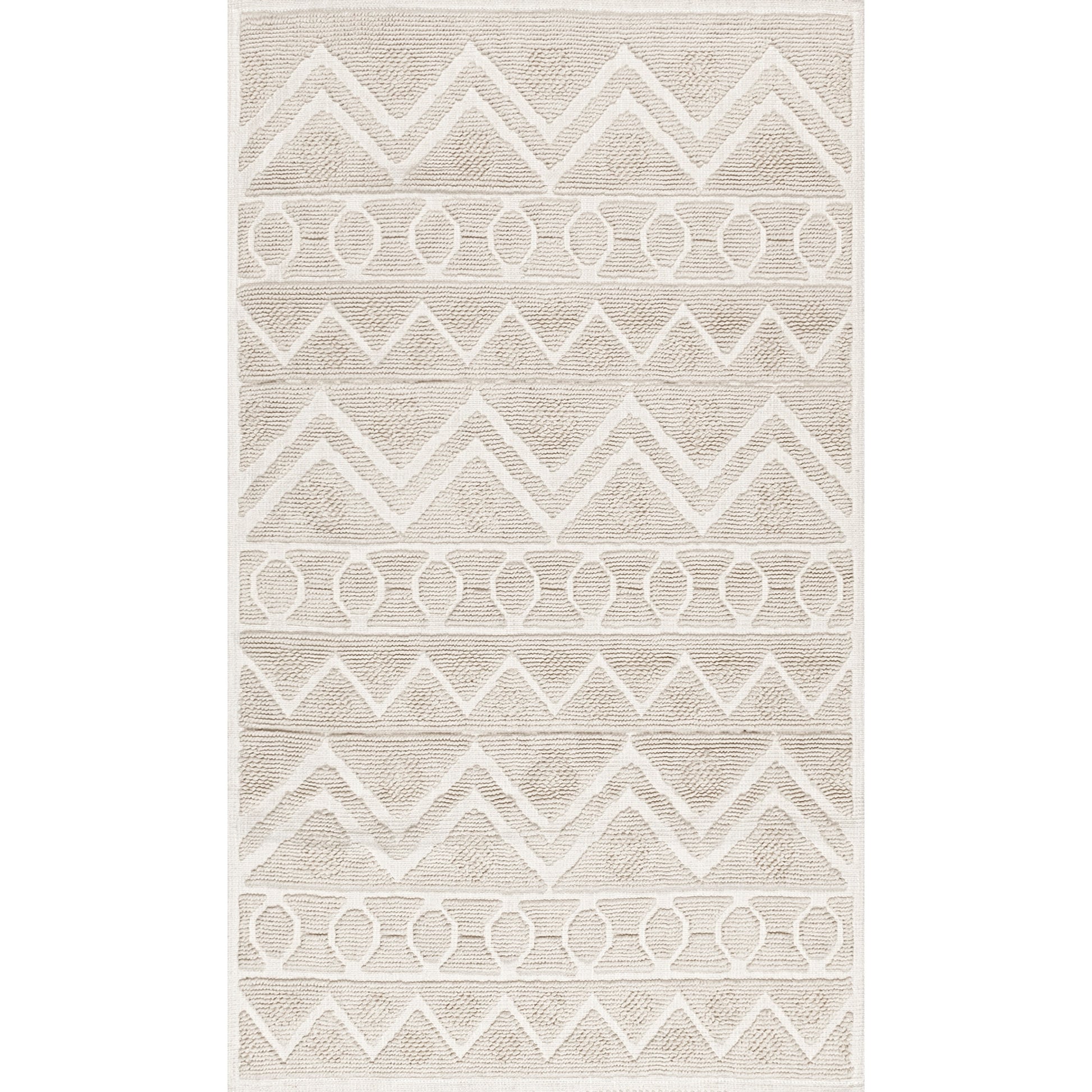 Nuloom Easton Textured Tribal Psko07B Ivory Area Rug