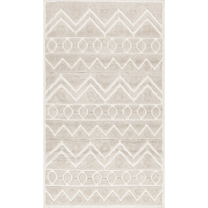 Nuloom Easton Textured Tribal Psko07B Ivory Area Rug