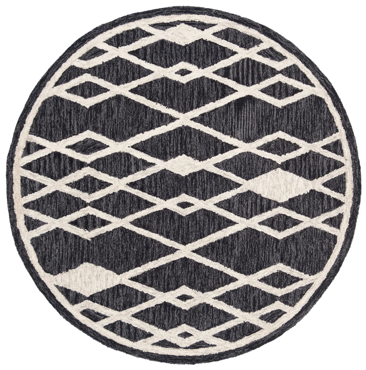 Safavieh Micro-Loop 5'-0" x 5'-0" Rug in Charcoal / Ivory