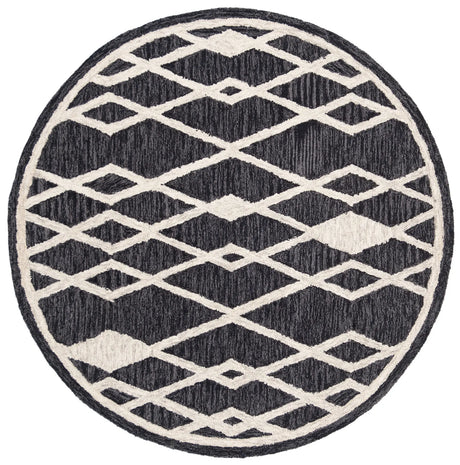Safavieh Micro-Loop 5'-0" x 5'-0" Rug in Charcoal / Ivory