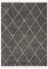 Safavieh Moroccan Fringe Shag 4'-0" x 6'-0" Rug in Grey / Ivory