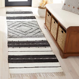 Safavieh Striped Kilim 2'-3" x 9'-0" Rug in Black / Ivory