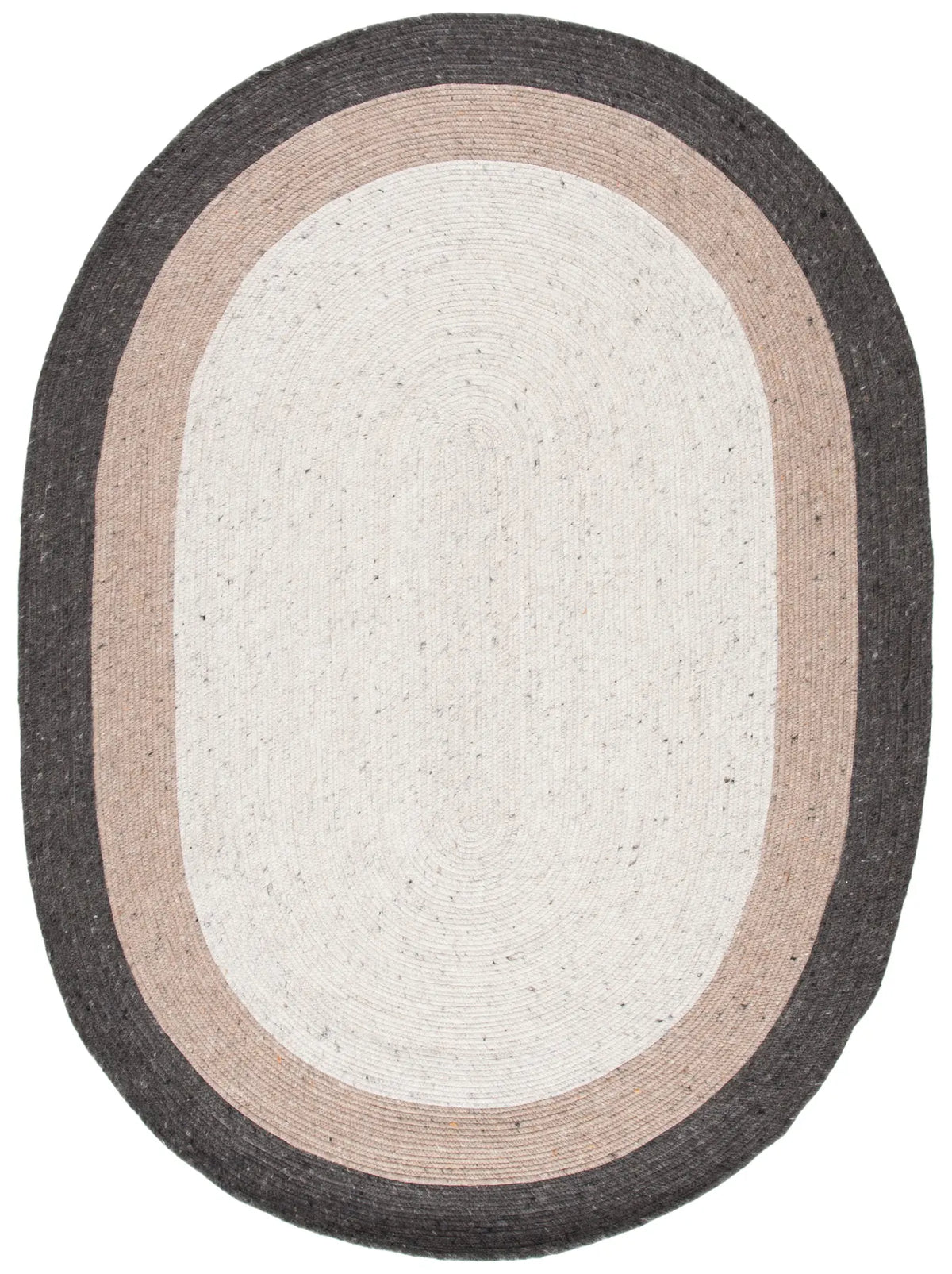 Safavieh Braided 5'-0" x 7'-0" Rug in Charcoal / Ivory
