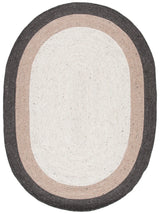 Safavieh Braided 5'-0" x 7'-0" Rug in Charcoal / Ivory