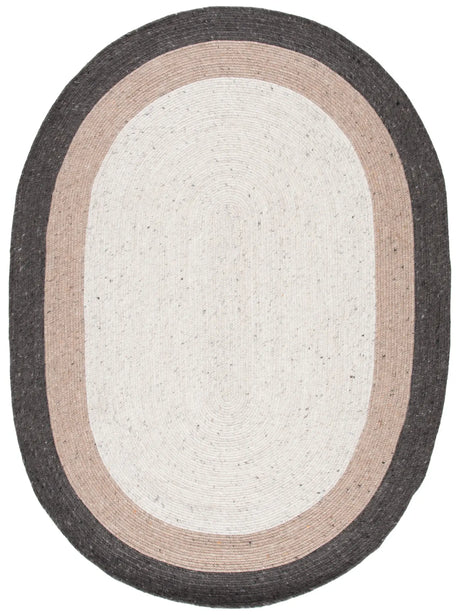 Safavieh Braided 5'-0" x 7'-0" Rug in Charcoal / Ivory