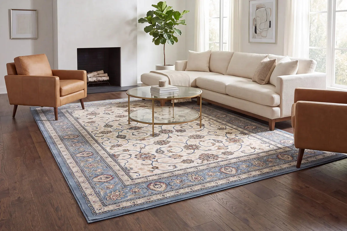 Dynamic Rugs Ancient Garden 57120 Beige/Light Blue Rugs - Room