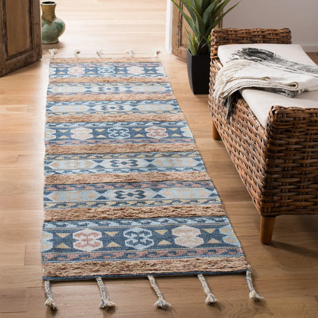 Safavieh Saffron 2'-3" x 8'-0" Rug in Blue / Taupe