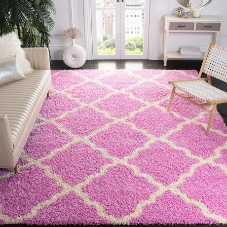Safavieh Sgd-Dallas Shag 10'-0" x 14'-0" Rug in Pink / Ivory