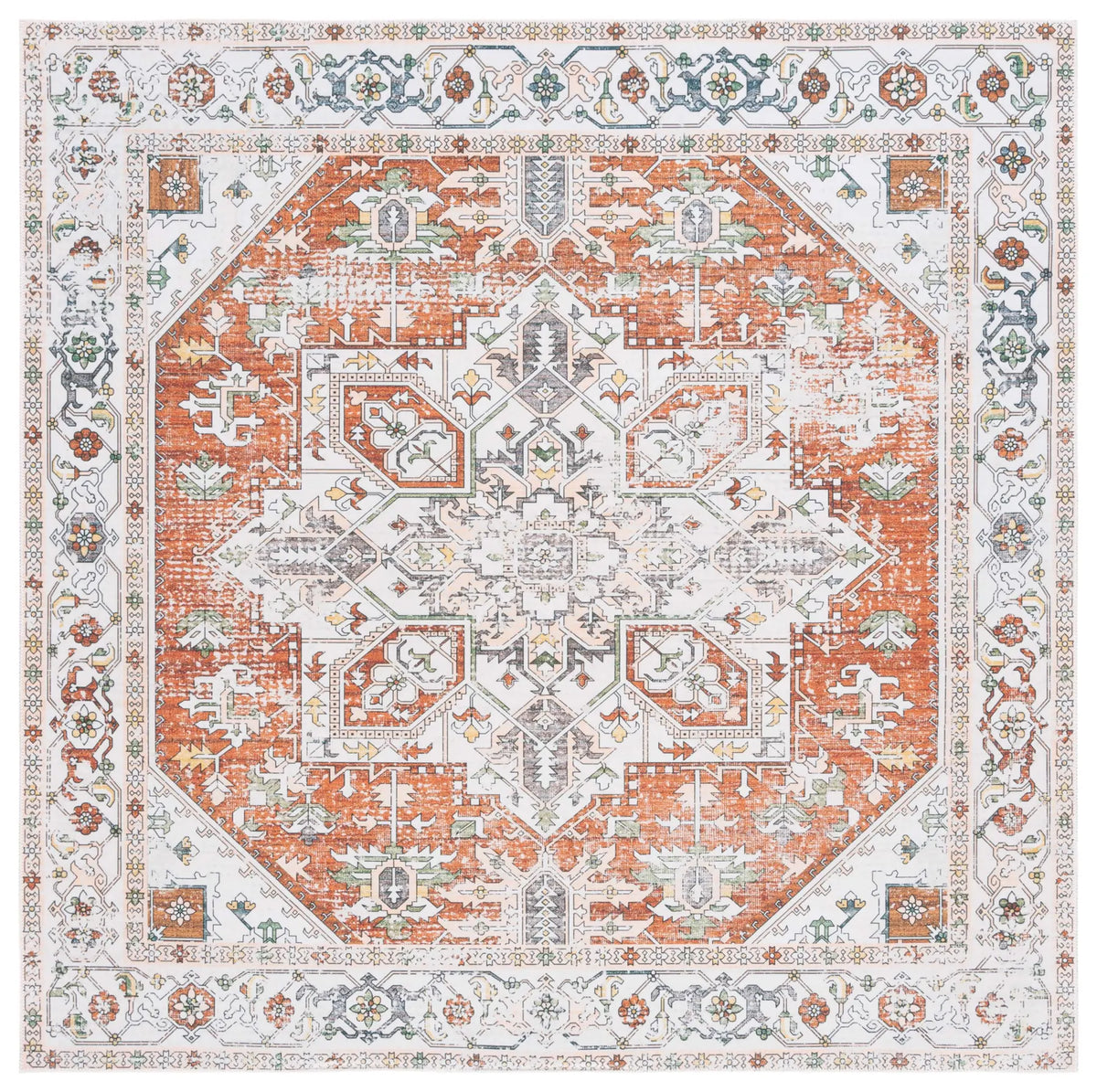 Safavieh Arizona 6'-0" x 6'-0" Rug in Ivory / Rust