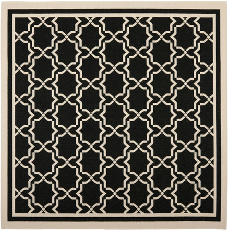 Safavieh Courtyard 6'-7" x 6'-7" Rug in Black / Beige