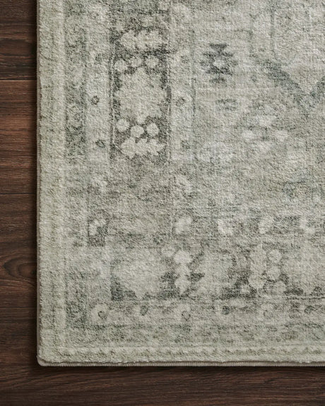 Loloi Rosette Ros-04 Steel/Graphite Rugs - corner on wood