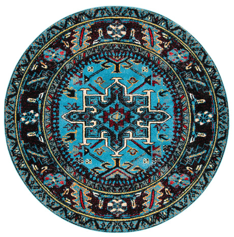 Safavieh Vintage Hamadan 5'-3" x 5'-3" Rug in Light Blue / Black