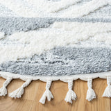 Safavieh Moroccan Tassel Shag 6'-7" x 6'-7" Rug in Grey / Ivory