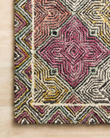 Loloi Spectrum Spe-03 Charcoal/Multi Rugs - corner on wood