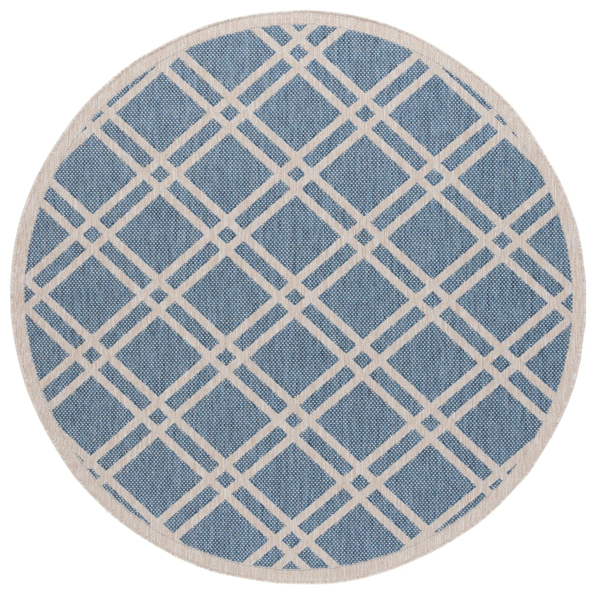 Safavieh Beach House 6'-7" x 6'-7" Rug in Blue / Ivory