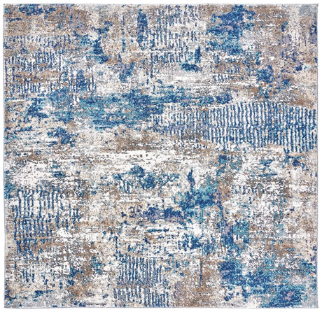 Safavieh Aston 6'-7" x 6'-7" Rug in Grey / Navy